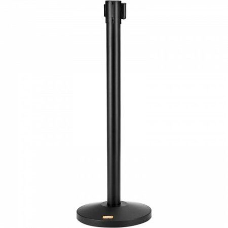 Crowd Control Stanchions 2-Pack Crowd Control Barriers Carbon Steel Baking Painted Stanchion Queue Post with 11FT Black Retractable Belt Belt Barriers