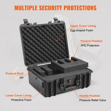 Hard Pistol Cases with Pre-cut Lining Lockable Pistol Case for 5 Pistol