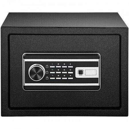 Safe Box 0.8 CU.FT Fingerprint Safe Box for Money w/ 2 Keys & Digital Keypad Q235 Steel Safe Box for Storing Cash Jewelry Pistols Documents Watches