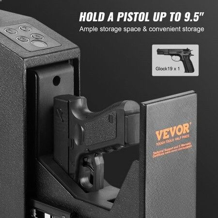 Mounted Gun Safe for Pistols Biometric Gun Safe 3 Access Ways 1 Pistol