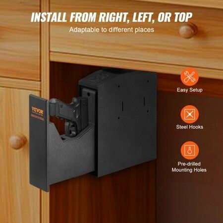 Mounted Gun Safe for Pistols Biometric Gun Safe 3 Access Ways 1 Pistol