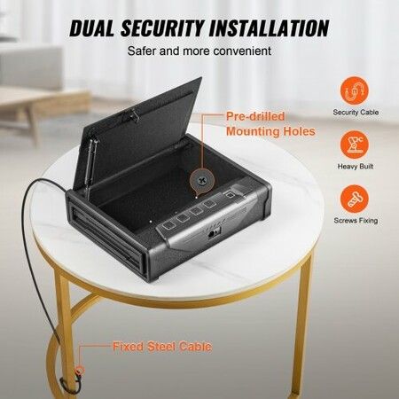 Gun Safe for Pistols Biometric Gun Safe with 3 Access Ways for 2 Pistols