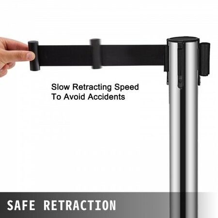 Crowd Control Stanchions Barriers 6-Pack with 3PCS Retractable Belts