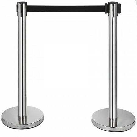 Crowd Control Stanchions Barriers 6-Pack with 3PCS Retractable Belts