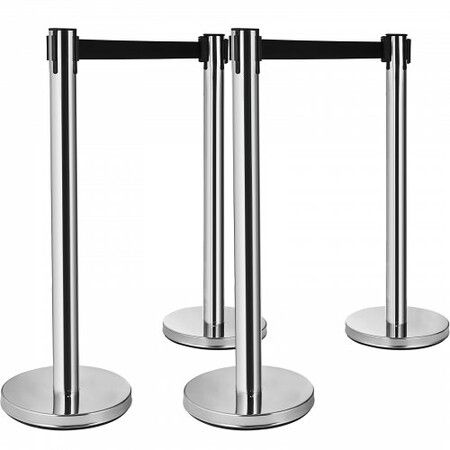 Crowd Control Stanchions Barriers 6-Pack with 3PCS Retractable Belts