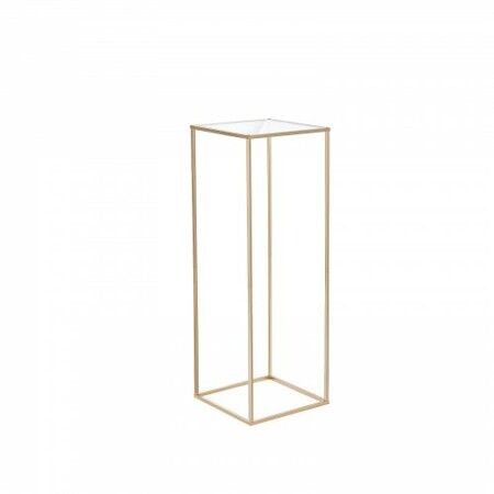 2PCS 31.5inch/80cm High Wedding Flower Stand With Acrylic LaminateMetal Vase Column Geometric Centerpiece Stands Gold Rectangular Floral Display Rack