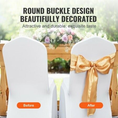 Stretch Spandex Chair Sashes Bows Chair Slipcover and Stretch Chair Sash Elastic Chair Bands Fitting Wedding Holiday Banquet Party Celebration