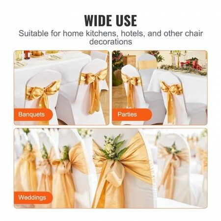 Stretch Spandex Chair Sashes Bows Chair Slipcover and Stretch Chair Sash Elastic Chair Bands Fitting Wedding Holiday Banquet Party Celebration