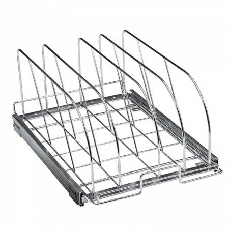 Pan and Pot Rack Organizer Expandable Adjustable Lid Holder Under Cabinet 12.5''W