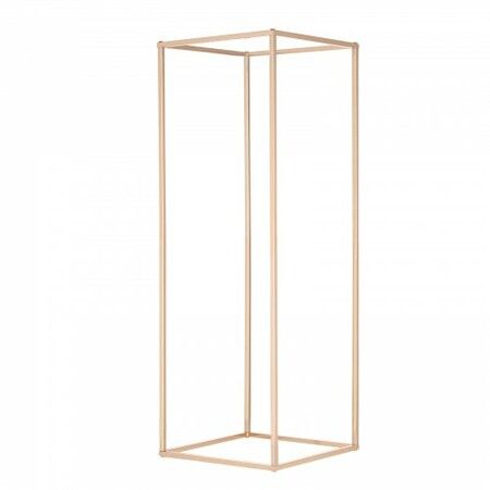 2PCS 31.5inch/80cm High Wedding Flower Stand Metal Vase Column Geometric Centerpiece Stands Gold Rectangular Floral Display Rack for T-Stage Events