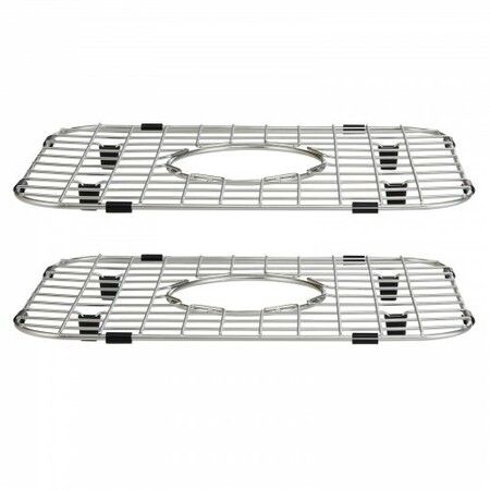 Sink Protector Grid 2PCS 13.7"x11.6" Stainless Steel Sink Grates Centered Drain Sink Grates w/ R50 Corner Radius Large Sink Bottom Grids Universal