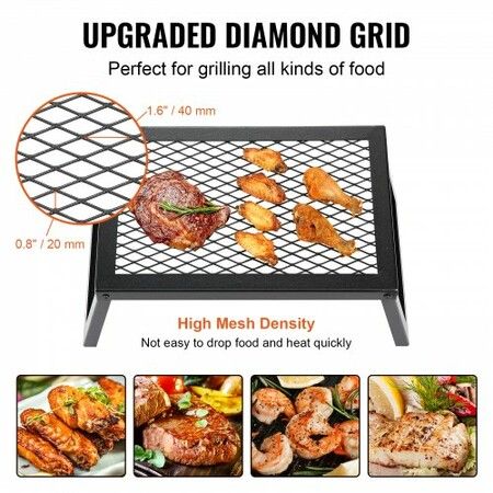 Folding Campfire Grill Portable Camping Fire Pit Steel Outdoor BBQ Picnic