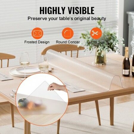 PVC Table Protector 42x60 Inch Frosted Plastic Desk Protector 1.5mm Thick