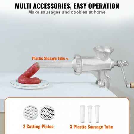 Manual Meat Grinder Heavy Duty Cast Iron Meat Grinder & Steel Table Clamp