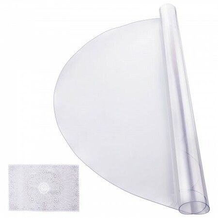 PVC Table Protector 42 Inch Round Clear Plastic Desk Protector 2.0mm Thick