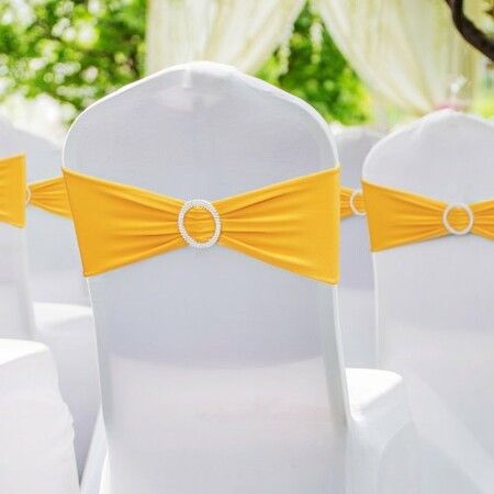 Stretch Spandex Chair Sashes Chair Slipcover and Stretch Chair Sash with Round Buckle Elastic Chair Bands Fitting Wedding Holiday Banquet Party