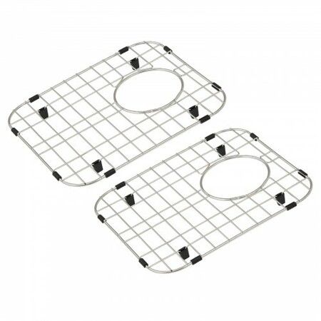 Sink Protector Grid 2PCS 13.3"x11.6" Stainless Steel Sink Grates Rear Drain Sink Grates with R50 Corner Radius Large Sink Bottom Grids Universal Bowl Rack