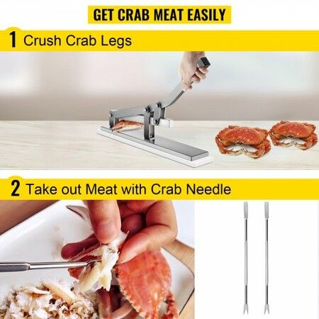 Stone Crab Cracker with 2 Seafood Picks Aluminum & Stainless Steel Construction Shellfish Shucker Seafood Tools Set for Lobster and Crab Legs