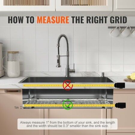 Sink Protector Grid For Kitchen Sink 26"x14" Stainless Steel Drain Rack