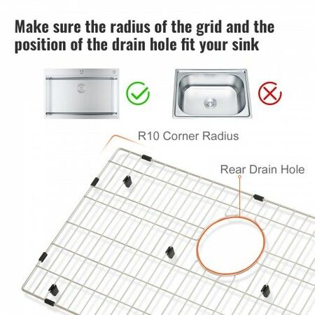 Sink Protector Grid For Kitchen Sink 26"x14" Stainless Steel Drain Rack