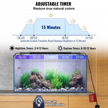 Aquarium Light 14W Full Spectrum Aquarium LED Lights for 18"-24" Fish Tank