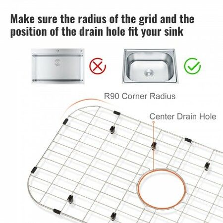 Sink Protector Grid For Kitchen Sink 26"x14" Stainless Steel Drain Rack