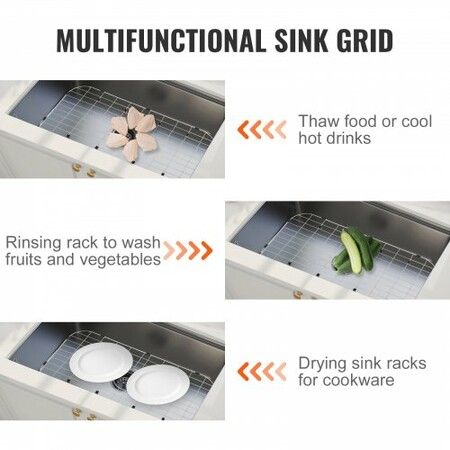 Sink Protector Grid For Kitchen Sink 26"x14" Stainless Steel Drain Rack