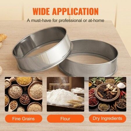 Flour Sieve Fine Mesh Stainless Steel 40 Mesh Flour Sifter for Baking Cake