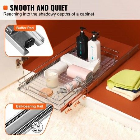 Pull Out Cabinet Under Sink Organizer 11.5 x 16.5 Inch Wire Drawer Basket