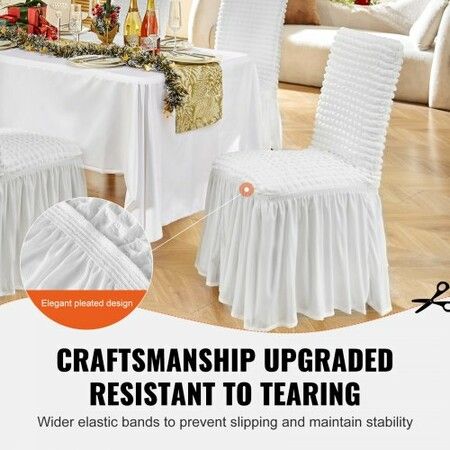 Stretch Spandex Folding Chair Covers Universal Fitted Chair Cover with Skirt Removable Washable Protective Slipcovers for Wedding Holiday Banquet Party