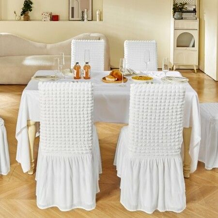 Stretch Spandex Folding Chair Covers Universal Fitted Chair Cover with Skirt Removable Washable Protective Slipcovers for Wedding Holiday Banquet Party