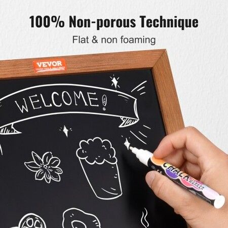 VEOVR Tabletop Chalkboard Sign 356x254 mm Message Signs with Chalks Freestanding Framed Memo Board Vintage Wooden Magnetic Chalk Board Rustic Brown