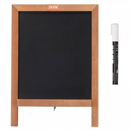 VEOVR Tabletop Chalkboard Sign 356x254 mm Message Signs with Chalks Freestanding Framed Memo Board Vintage Wooden Magnetic Chalk Board Rustic Brown