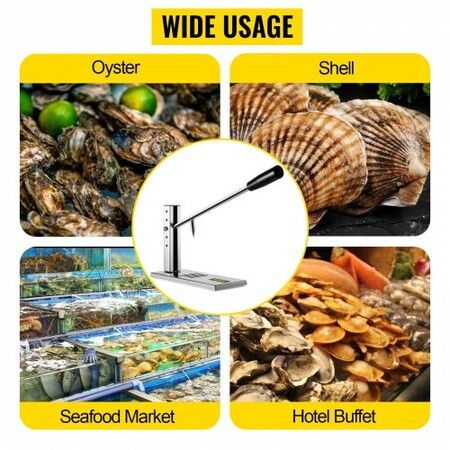 Stainless Steel Oyster Shucker Tool Set Clam Opener Machine with G-Clip for Easy Operation Solid Option for Hotel Buffets or Gift