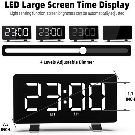 Super Loud Alarm Clock for Heavy Sleepers, Dual Vibrating Alarm Clock with Bed Shaker, USB Charger, Night Light for Hearing-impaired Deaf, White