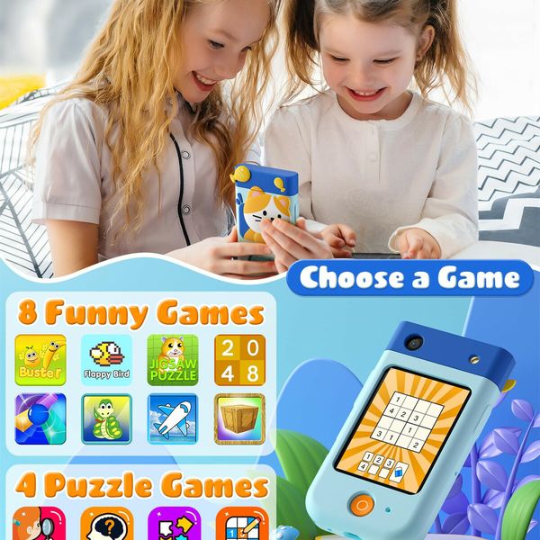 Kids Smart Phone Toys Touchscreen Toddler Learning Play Toy Phone with Rotating Camera,Game Music Player,32GB SD Card