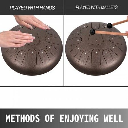 Steel Drum 13 Notes Percussion Instrument 12 Inches Tongue Drum Steel Tongue Drum Steel Drums Instruments With Bag Book Mallets Mallet Bracket Hang Pan