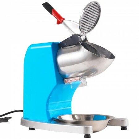 Ice Crushers Machine 220lbs Per Hour Electric Snow Cone Maker with 4 Blades Stainless Steel Shaved Ice Machine with Cover and Bowl 300W Ice Shaver Machine