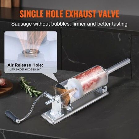 Manual Sausage Stuffer 2.5L Horizontal Sausage Machine 201 Stainless Steel