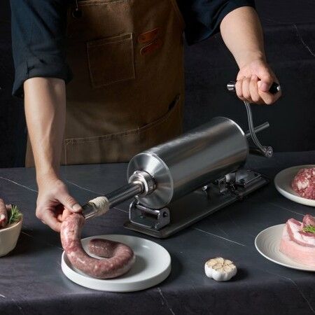 Manual Sausage Stuffer 2.5L Horizontal Sausage Machine 201 Stainless Steel