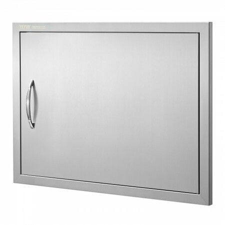 BBQ Access Door 685x508 mm Single Outdoor Kitchen Door Stainless Steel Flush Mount Door Wall Vertical Door with Handle for BBQ Island Grilling