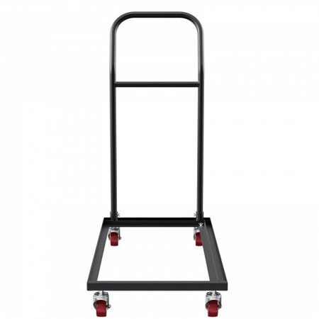 Folding Chair Dolly Iron Commercial Cart with 12 Chairs Capacity Folding Chairs Rack Trolley with 4 Casters Storage Transport Dolly for Flat Stacking