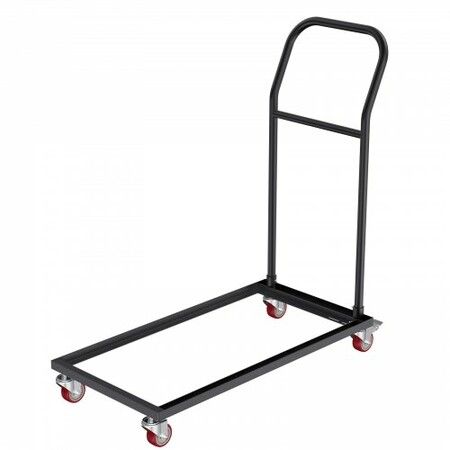 Folding Chair Dolly Iron Commercial Cart with 12 Chairs Capacity Folding Chairs Rack Trolley with 4 Casters Storage Transport Dolly for Flat Stacking