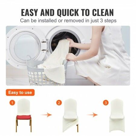 Stretch Spandex Folding Chair Covers Universal Fitted Chair Cover Removable Washable Protective Slipcovers for Wedding Holiday Banquet Party Celebration