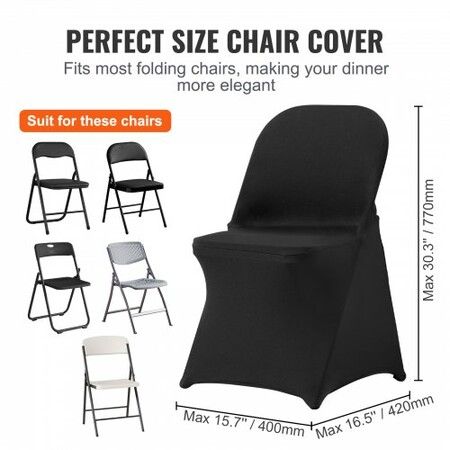 Stretch Spandex Folding Chair Covers Universal Fitted Chair Cover Removable Washable Protective Slipcovers for Wedding Holiday Banquet Party