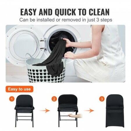 Stretch Spandex Folding Chair Covers Universal Fitted Chair Cover Removable Washable Protective Slipcovers for Wedding Holiday Banquet Party