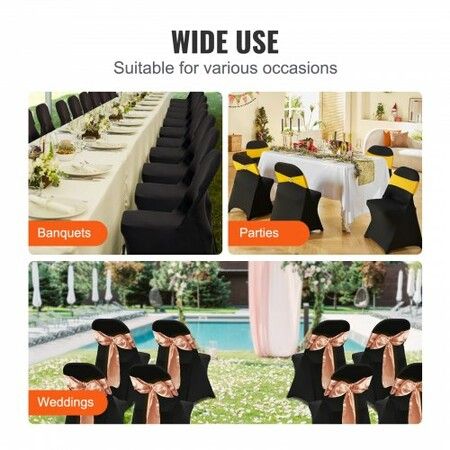 Stretch Spandex Folding Chair Covers Universal Fitted Chair Cover Removable Washable Protective Slipcovers for Wedding Holiday Banquet Party