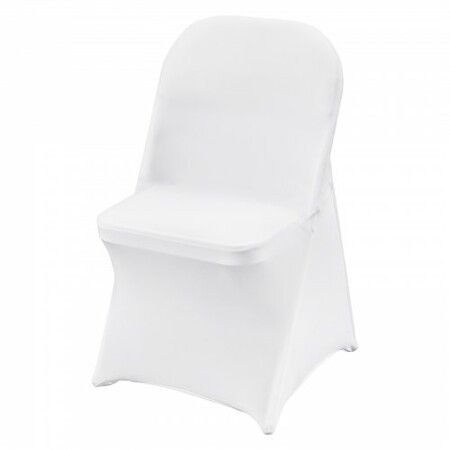 White Stretch Spandex Chair Covers - 30 PCS Folding Kitchen Chairs Cover Universal Washable Slipcovers Protector Removable Chair Seat Covers for Wedding