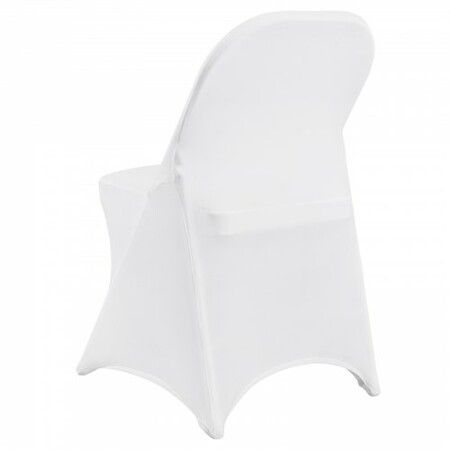 White Stretch Spandex Chair Covers - 30 PCS Folding Kitchen Chairs Cover Universal Washable Slipcovers Protector Removable Chair Seat Covers for Wedding