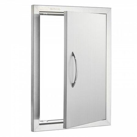 BBQ Access Door 407x559 mm Single Outdoor Kitchen Door Stainless Steel Flush Mount Door Wall Vertical Door with Handle for BBQ Island Grilling